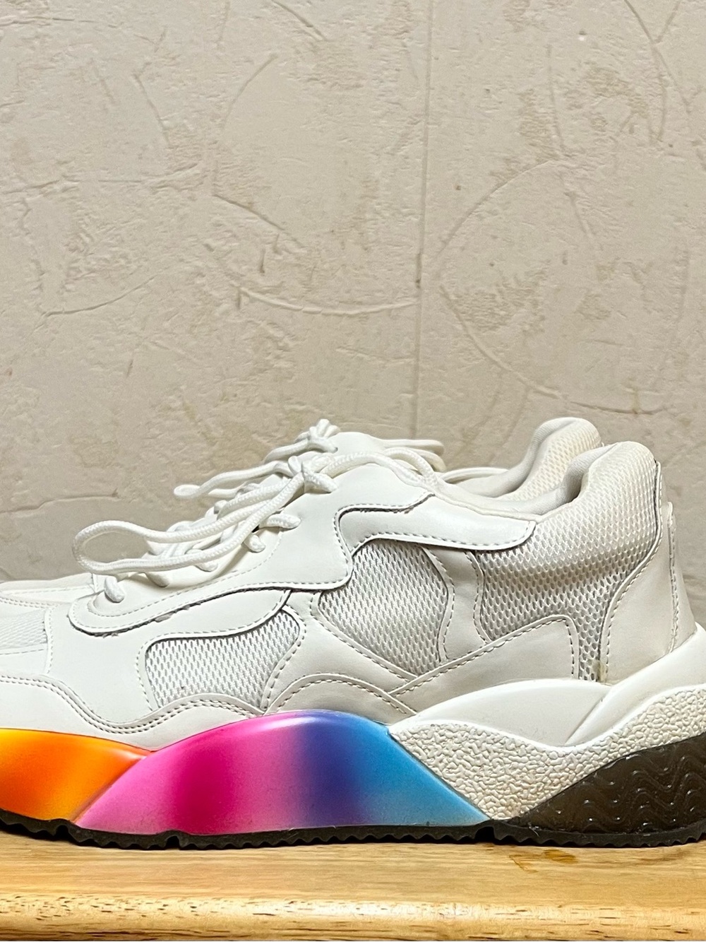 INC International Concepts Women's Bubblez Rainbow Wedge Sneakers Sz 7.5M